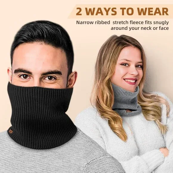 Men Warmer Black,dark Ggrey,yellow3-Pack Neck Thermal Fleece Cold Weather